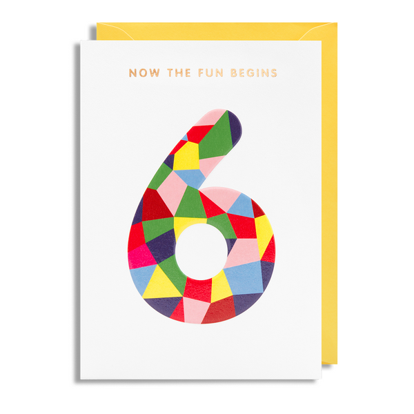 Age 6 Greeting Card - Lagom Design by Magic Numbers