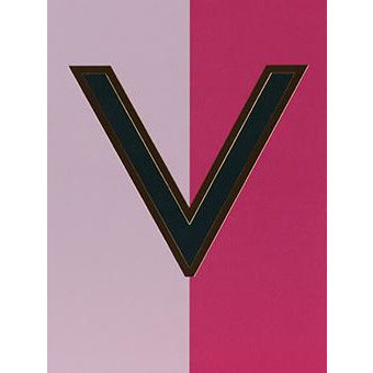 Nixie V Foiled Initial Card - Meraki