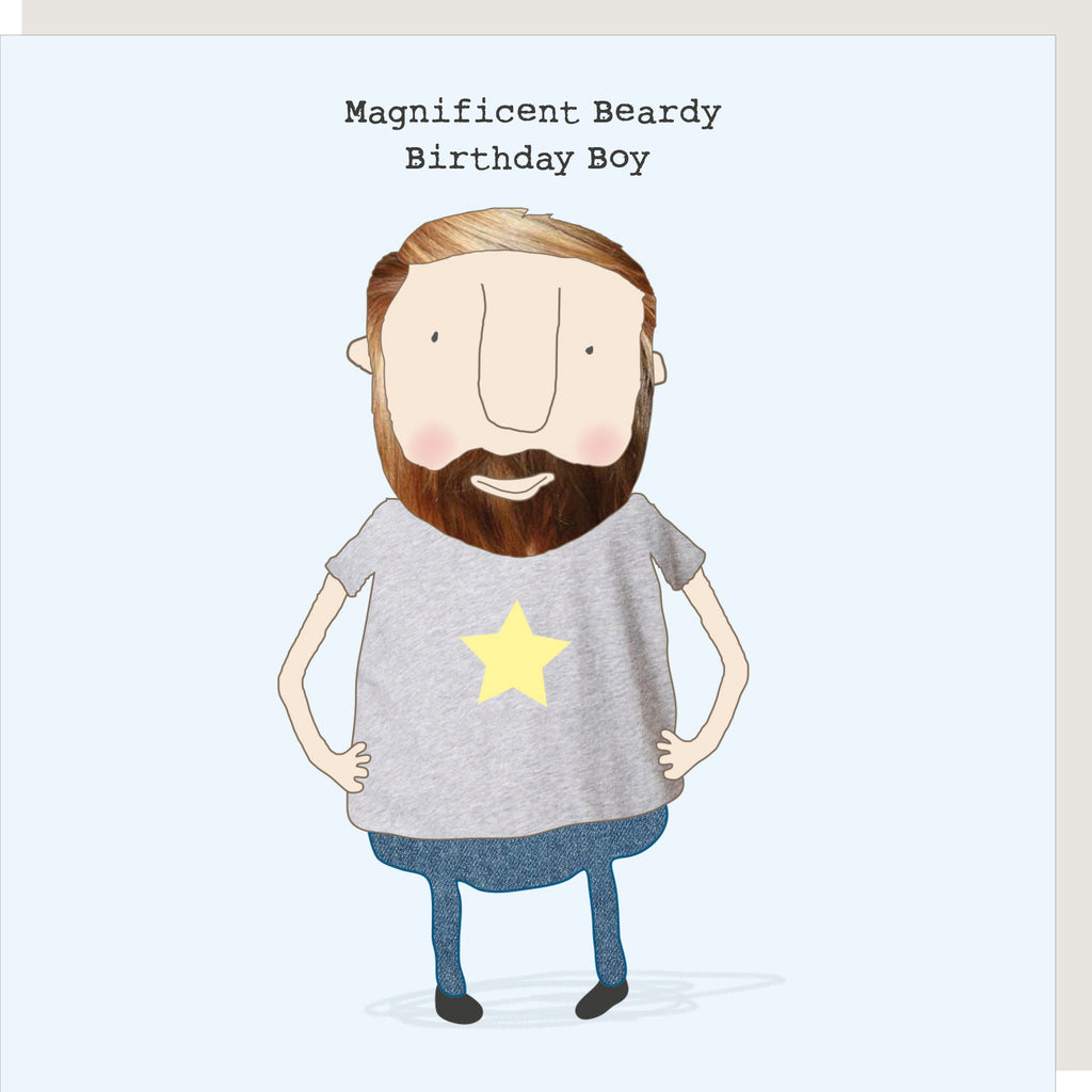 Beardy Birthday Greeting Card - Rosie Made A Thing