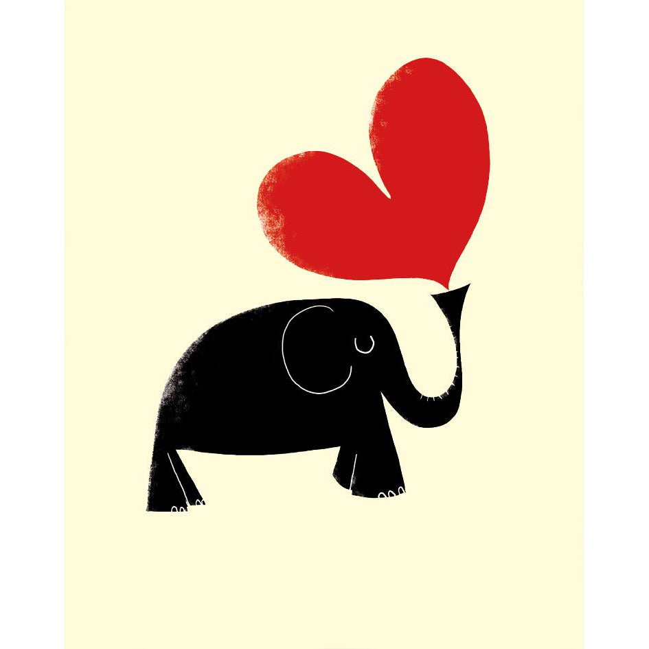 Elephant and Heart Greeting Card - The Art File