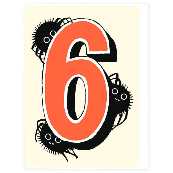 Age 6 Spiders Birthday Greeting Card - Noi Publishing