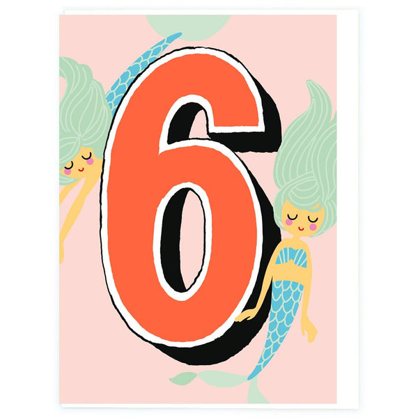 Age 6 Mermaids Birthday Greeting Card - Noi Publishing