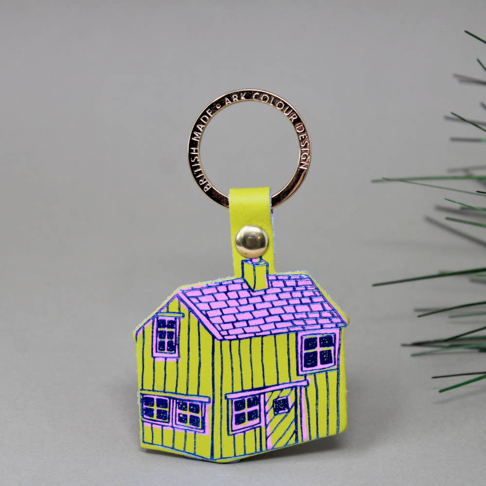 Log Cabin Keyring In Acid Green By Ark – Nor Store London