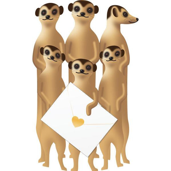 Cat Meerkats Greeting Card - Special Delivery