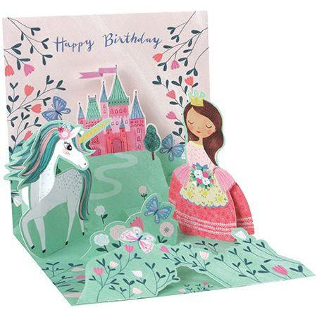 Princess and Unicorn Pop-up Birthday Card - Up With Paper