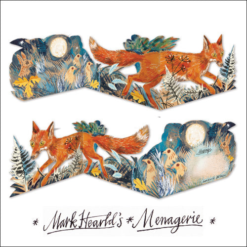 Fox collage die-cut is a charming freestanding 3D card by artist Mark Herald.