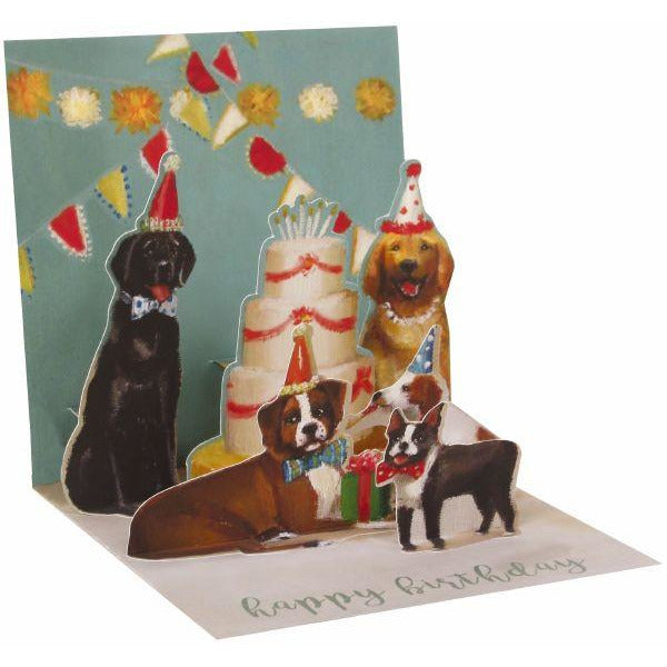 Dogs and Cake Pop-up Greeting  Card - Up With Paper