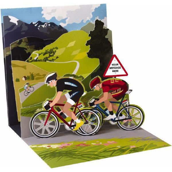 Cycling Pop-up Greeting Card - Up With Paper