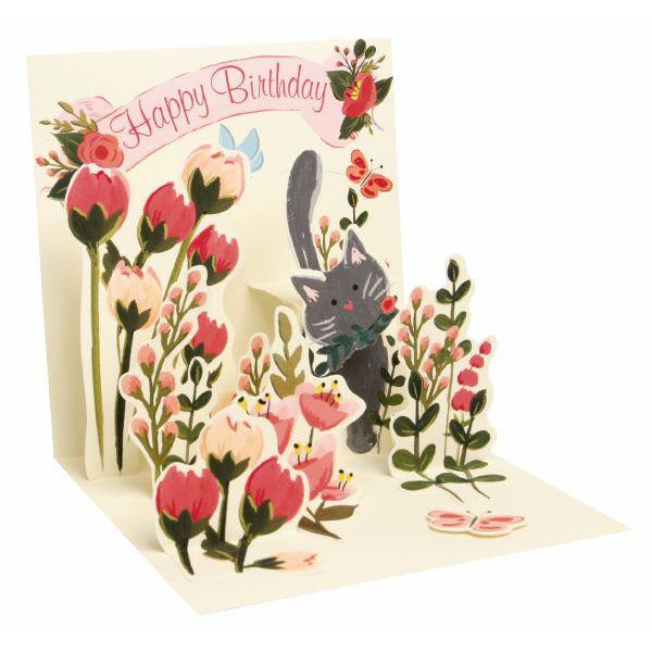 Botanical Cats Pop-up Birthday Card - Up With Paper