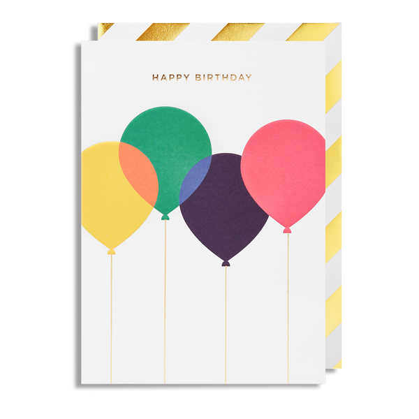 Colourful Balloons Birthday Greeting Card - Lagom Design by Postco