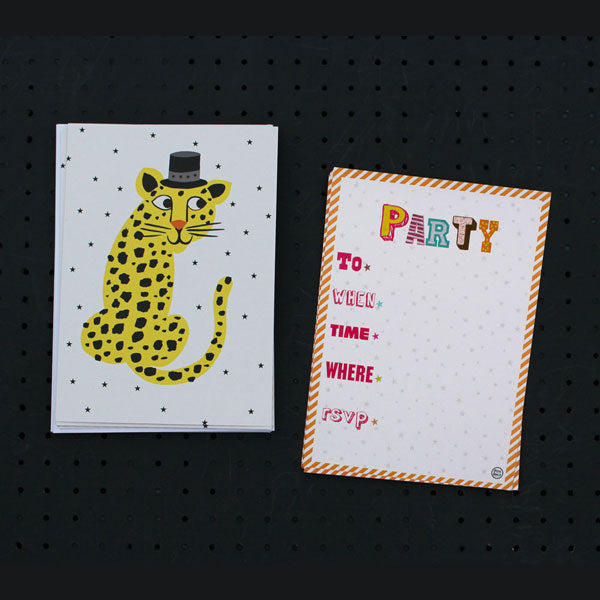 Leopard Party Invitation Cards - Petra Boase (Pack Of 12)