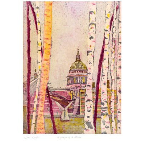 A Glimpse of St. Paul's Etching Card - Art Angels by Karen Keogh