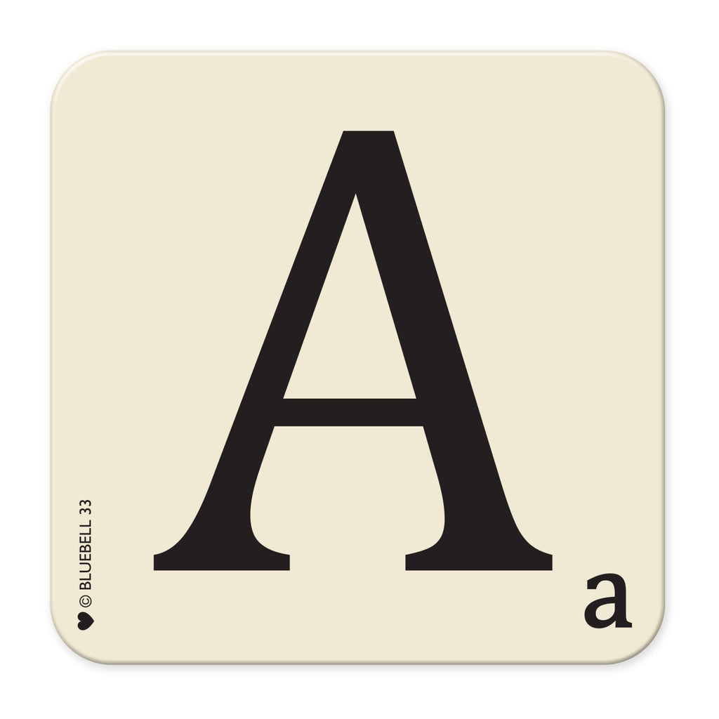 A' Letter Scrabble Coaster - Bluebell 33