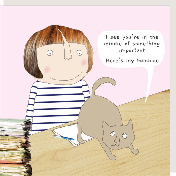Cat Bum Greeting Card - Rosie Made A Thing