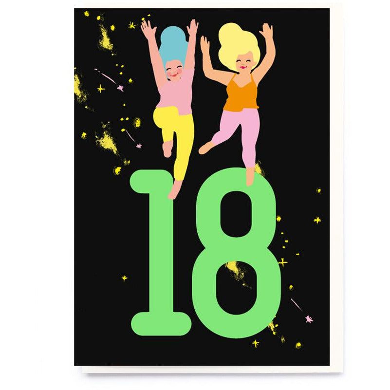 18th Neon Birthday Greeting Card - Noi Publishing