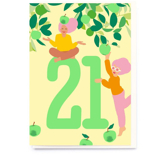 21st Neon Birthday Greeting Card - Noi Publishing
