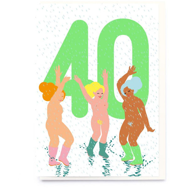 40th Neon Birthday Greeting Card - Noi Publishing