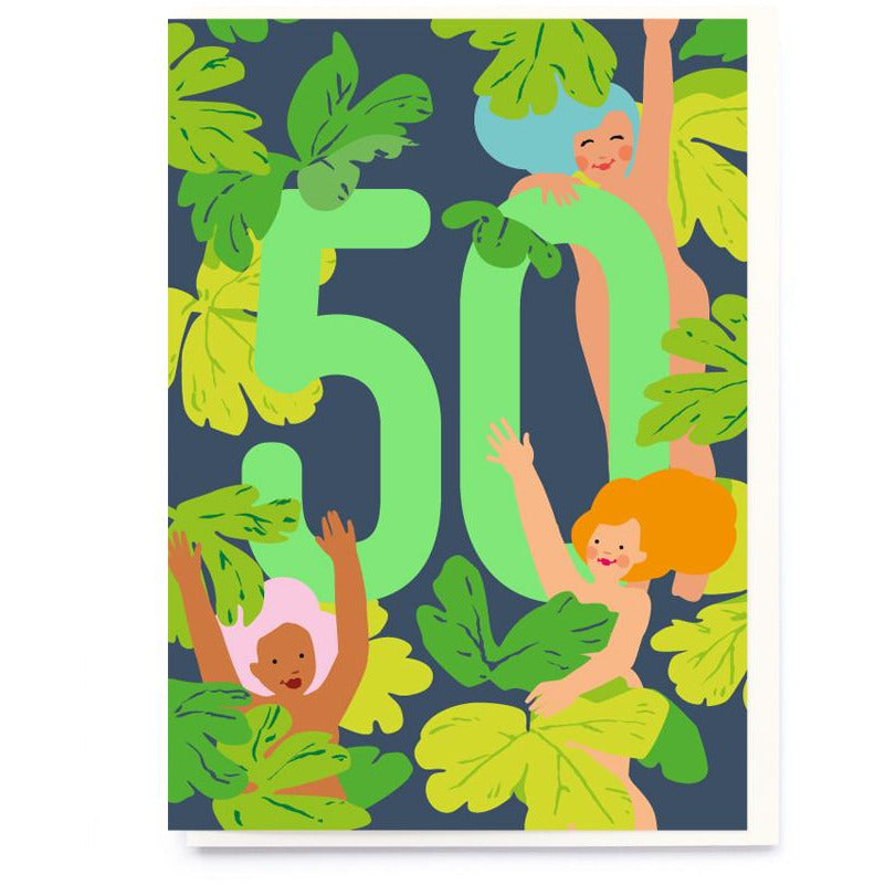 50th Neon Birthday Greeting Card - Noi Publishing