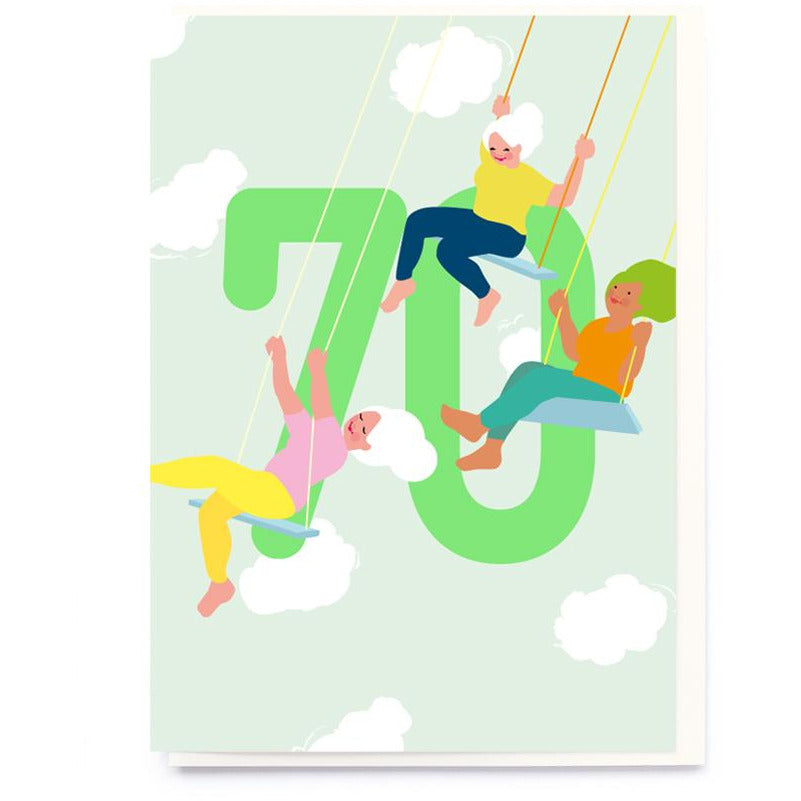 70th Neon Birthday Greeting Card - Noi Publishing