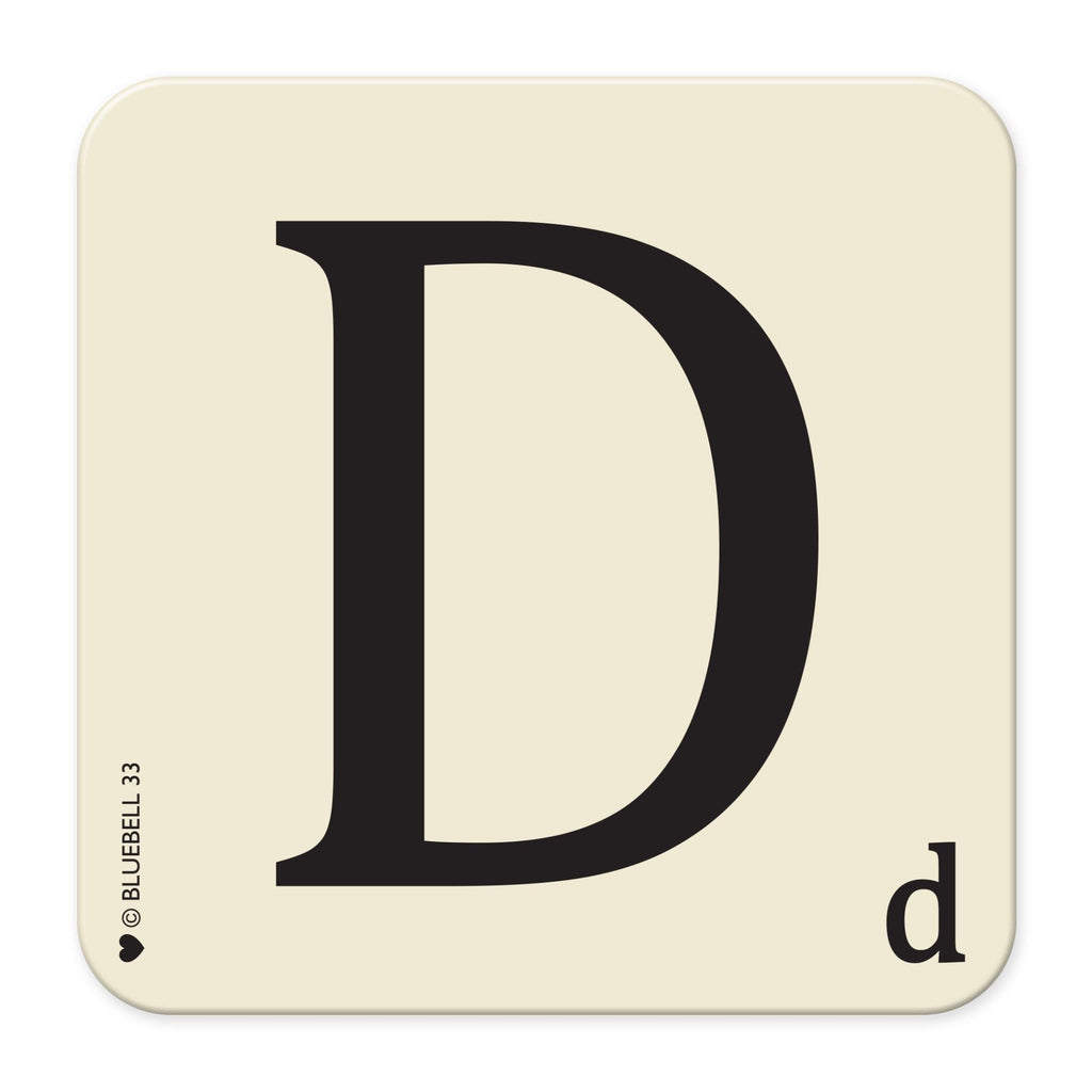D' Letter Scrabble Coaster - Bluebell 33