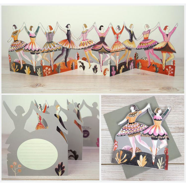 Chain of Dancing Ladies Die-Cut Card - Art Angels by Sarah Young