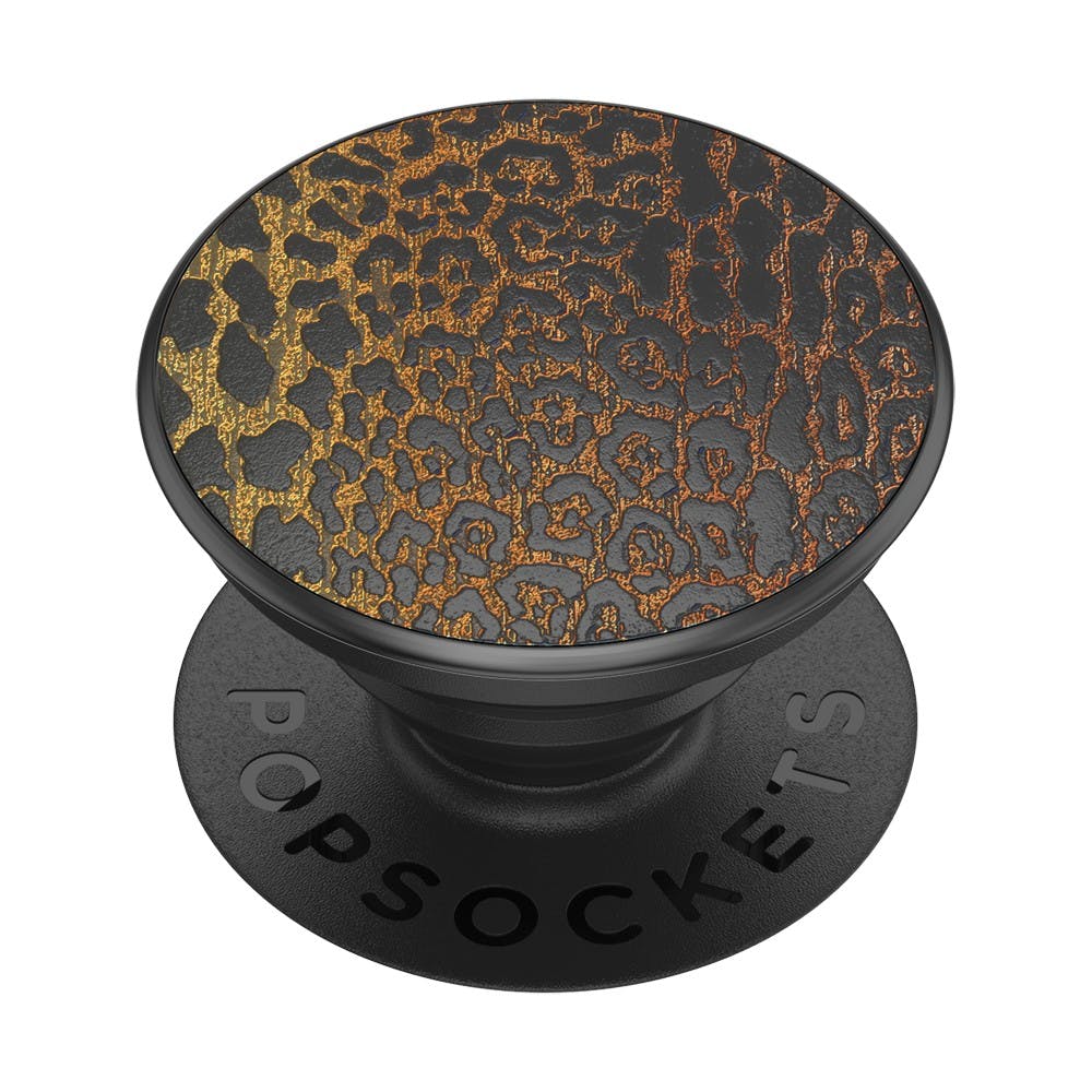 PopSockets PopGrip Mobile Phone Holder Embossed Metal Leopard