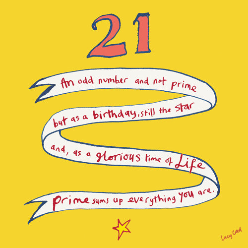 '21' Banner Birthday Card - Poet and Painter