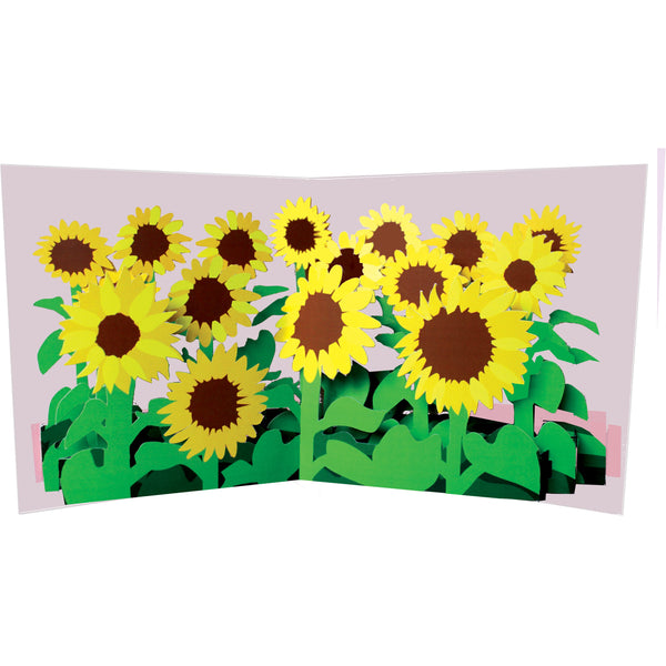 2-to Tango Pop-Up Card -  Sunflowers     A beautifully handcrafted pop-up card created by one of the world's foremost paper engineers Maike Biederstadt, featuring a stunning sunflowers meadow. This keepsake card is sure to be treasured long after the occasion intended.