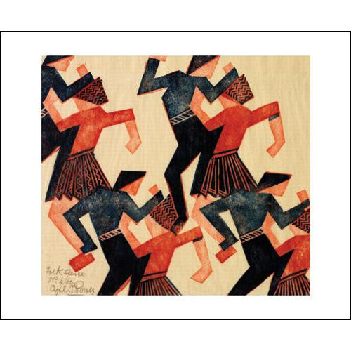 Folk Dance c.1932 Linocut Card - Art Angels by Cyril E. Power