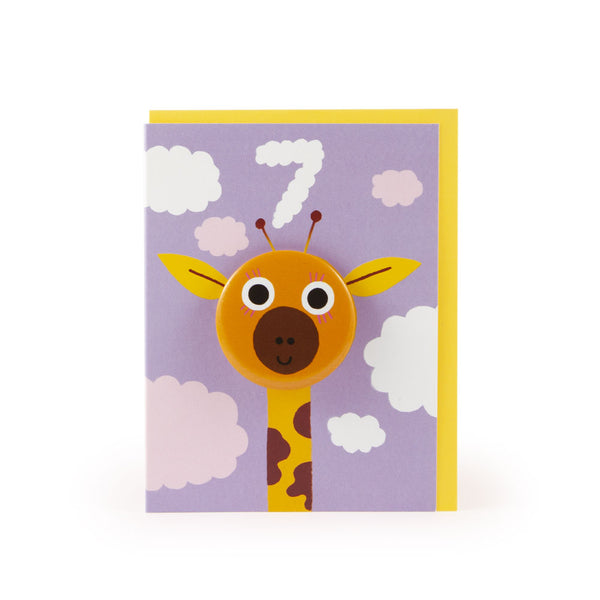 Age 7 Giraffe Hoot Parade Badge Card - U Studio by Rob Hodgson