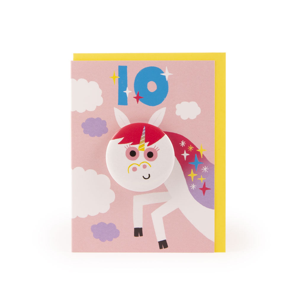Age 10 Unicorn Hoot Parade Badge Card - U Studio by Rob Hodgson