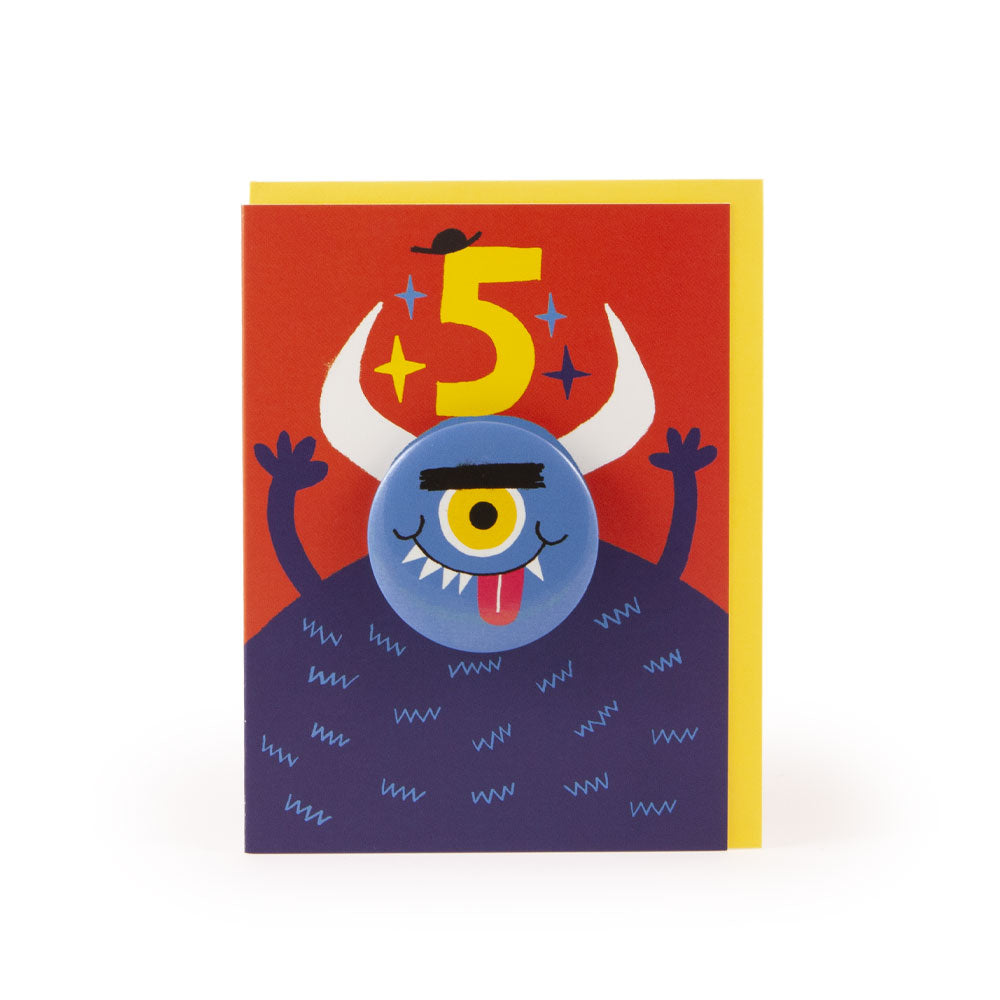 Age 5 Monster Hoot Parade Badge Card - U Studio by Rob Hodgson