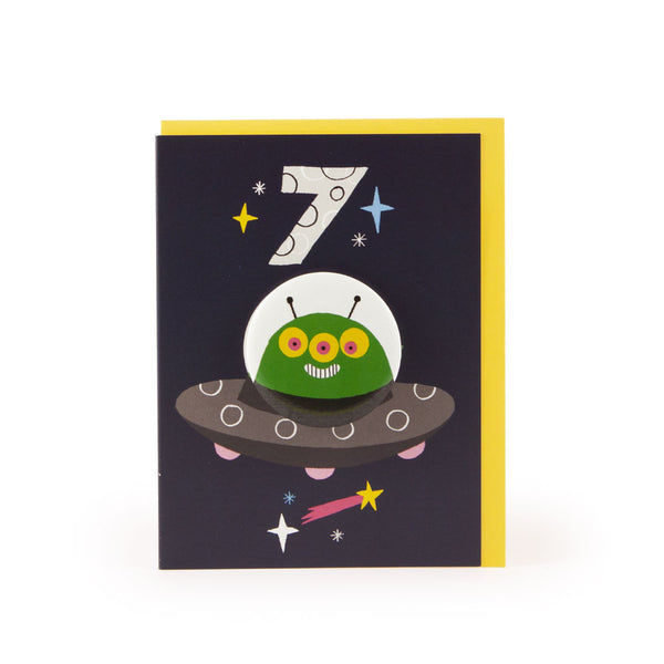 Age 9 Alien Hoot Parade Badge Card - U Studio by Rob Hodgson