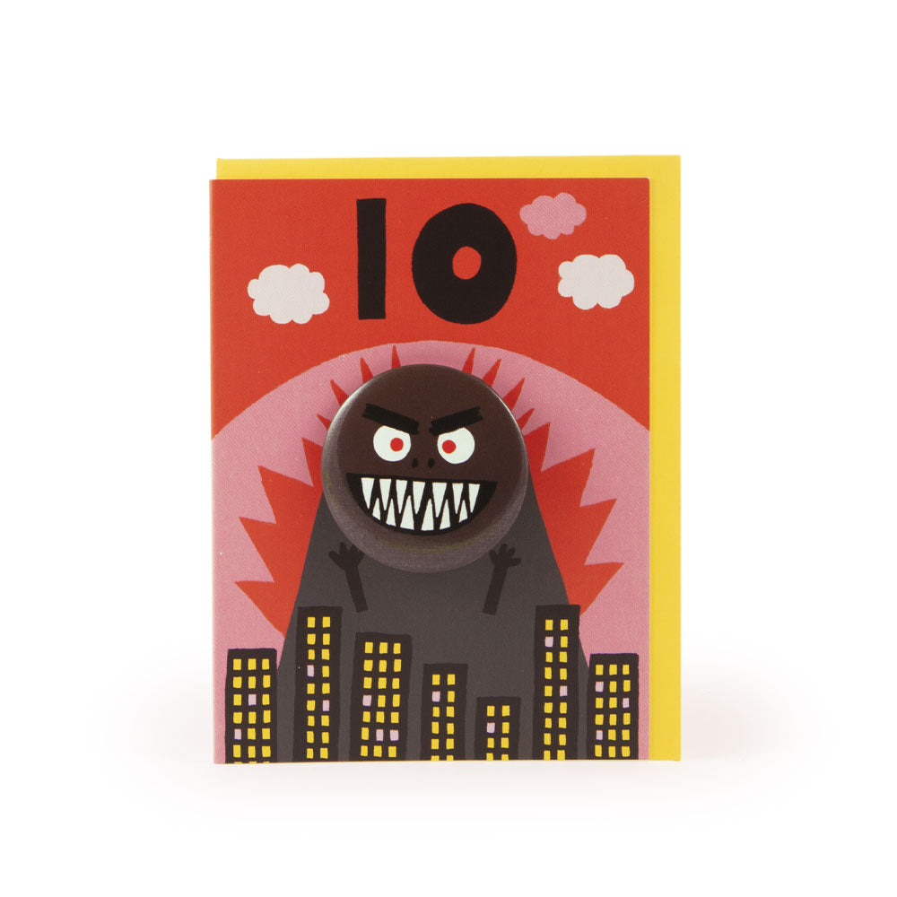 Age 10 Monster Hoot Parade Badge Card - U Studio by Rob Hodgson