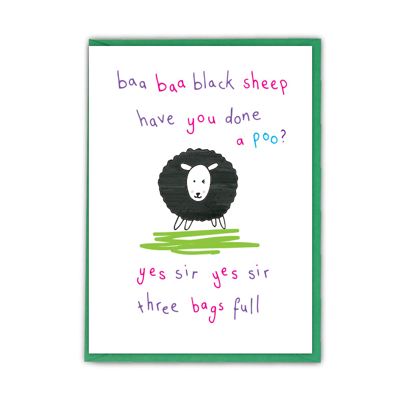 Baa Baa Poo Greeting Card - Objectables 
