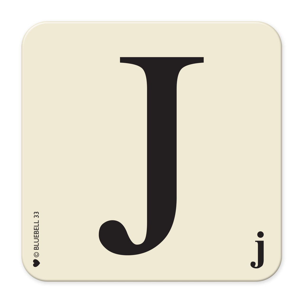 J' Letter Scrabble Coaster - Bluebell 33