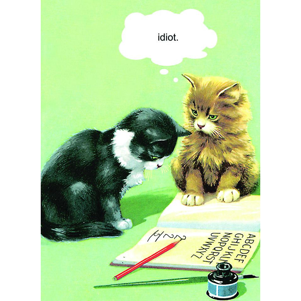 Ladybird Idiot Cat Greeting Card - Kiss Me Kwik 