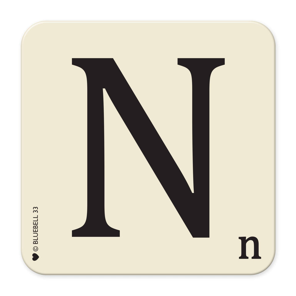 N' Letter Scrabble Coaster - Bluebell 33