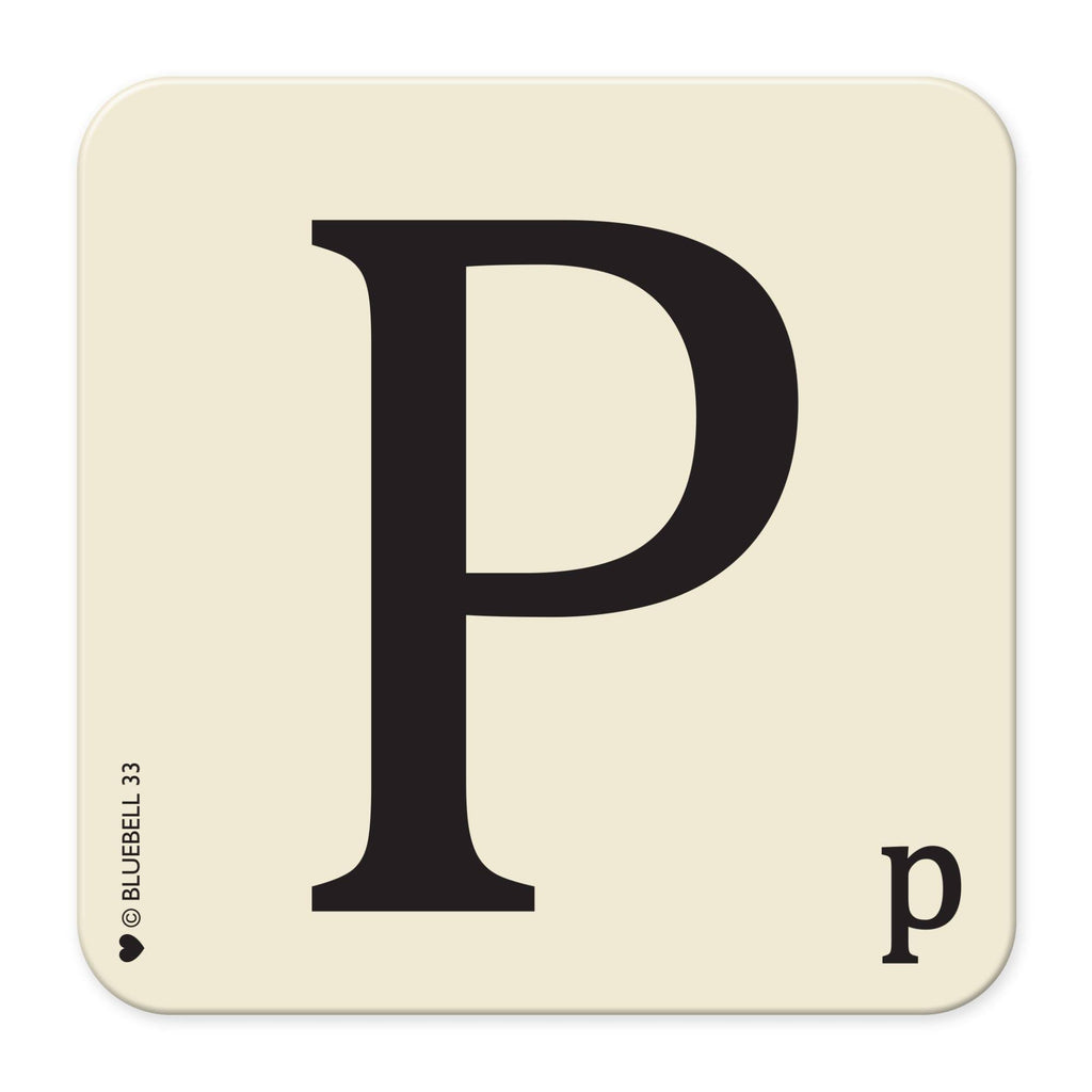 P' Letter Scrabble Coaster - Bluebell 33