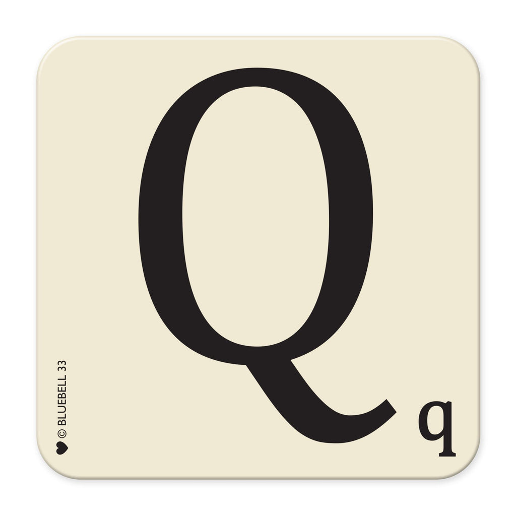 Q' Letter Scrabble Coaster - Bluebell 33