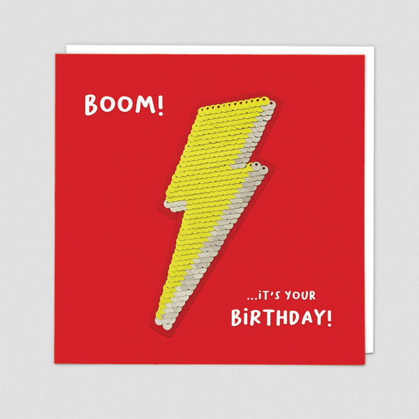 Boom Sequins Patch Greeting Card - Redback Cards