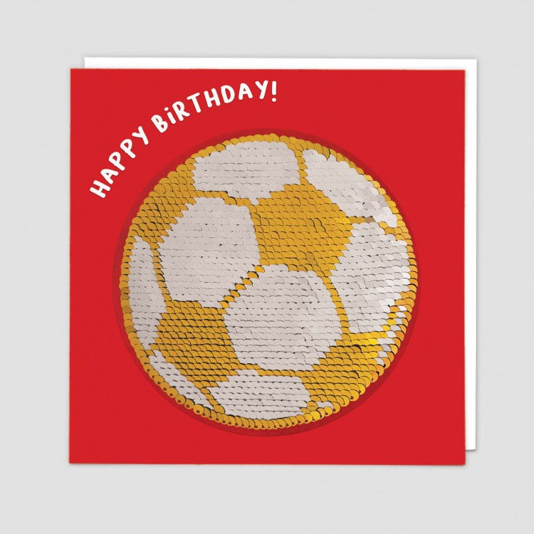 Football Sequins Patch Greeting Card - Redback Cards