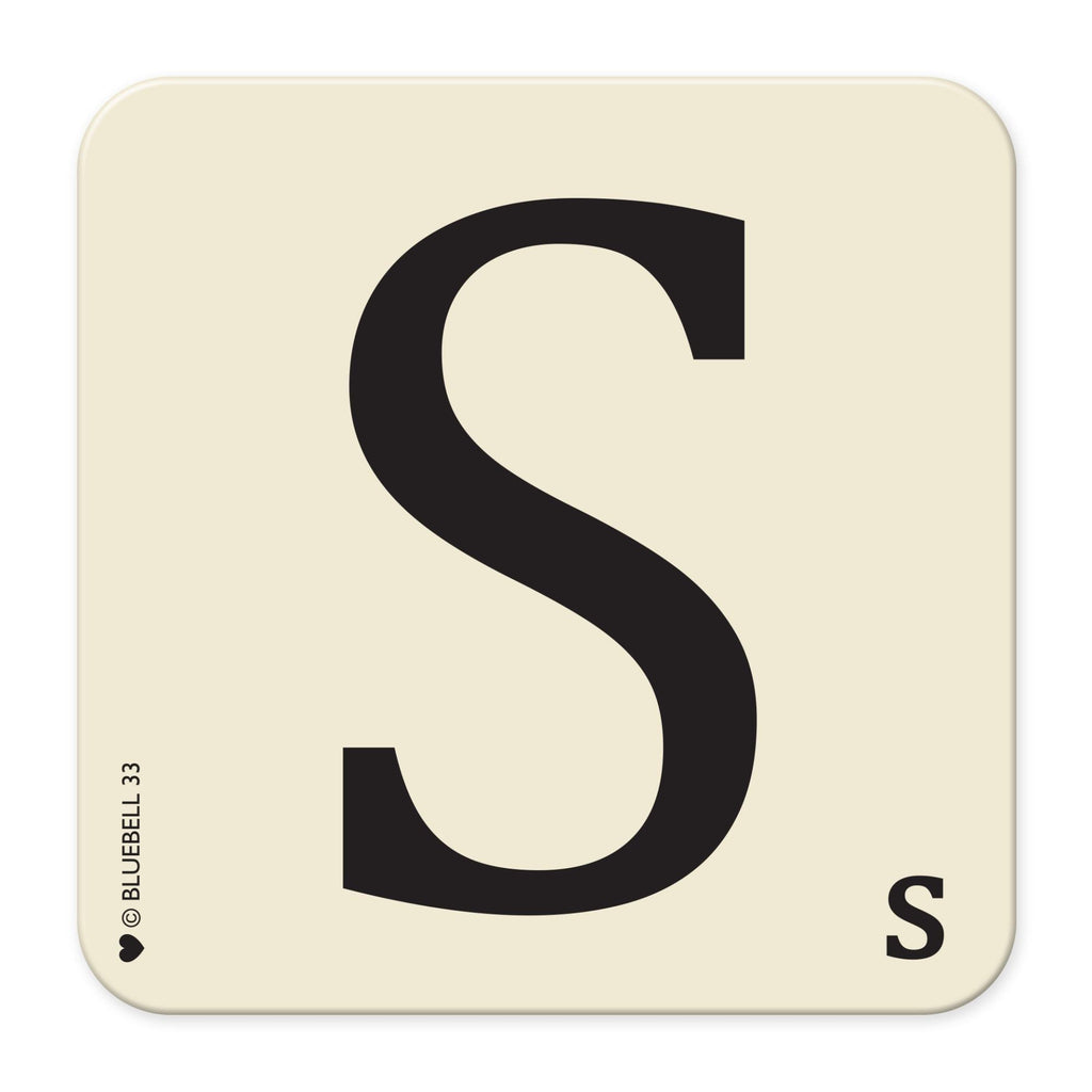 S' Letter Scrabble Coaster - Bluebell 33