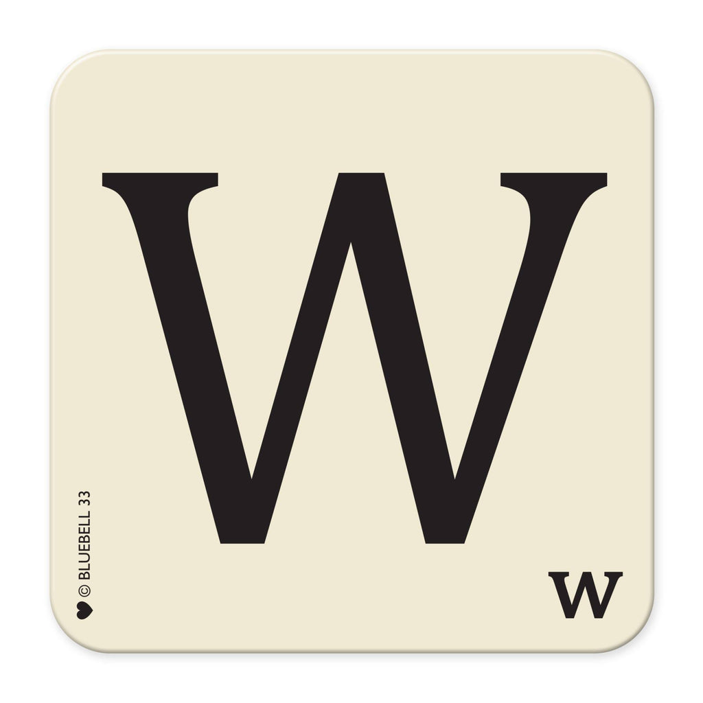 W' Letter Scrabble Coaster - Bluebell 33