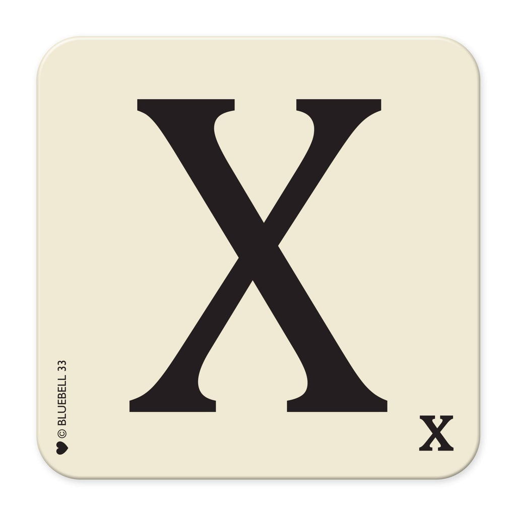 X' Letter Scrabble Coaster - Bluebell 33