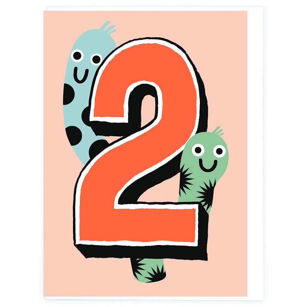 Age 2 Worms Birthday Greeting Card - Noi Publishing