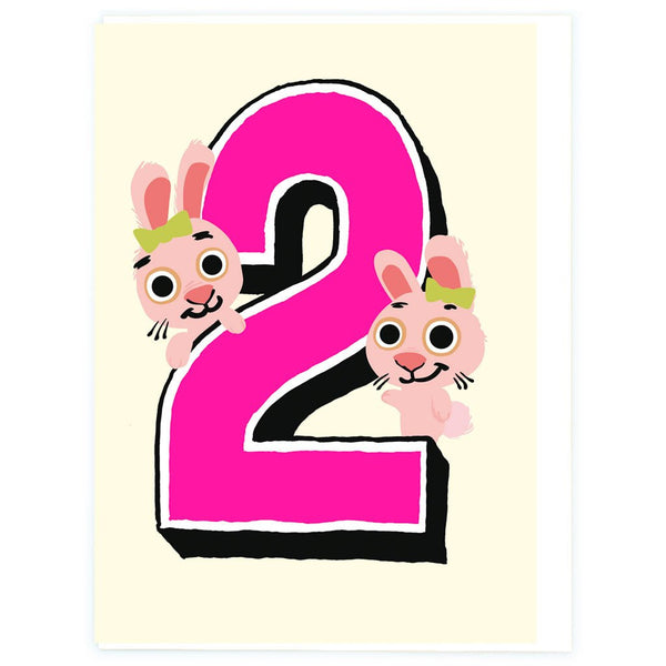 Age 2 Bunnies Birthday Greeting Card - Noi Publishing