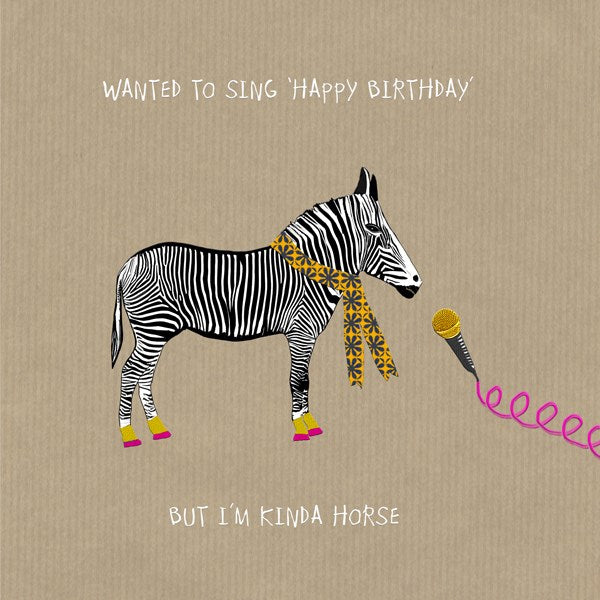 Kinda Horse Birthday Greeting Card - Sally Scaffardi